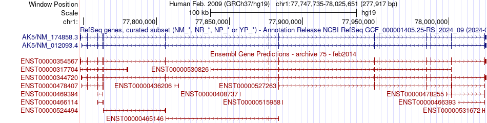 gene isoform structure of AK5
