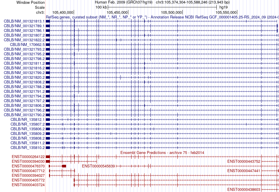 gene isoform structure of CBLB