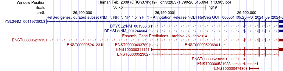 gene isoform structure of DPYSL2