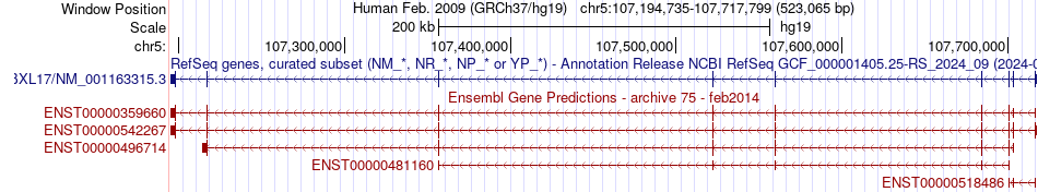 gene isoform structure of FBXL17