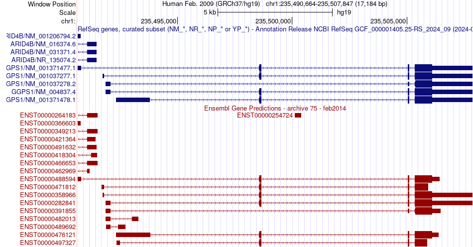 gene isoform structure of GGPS1