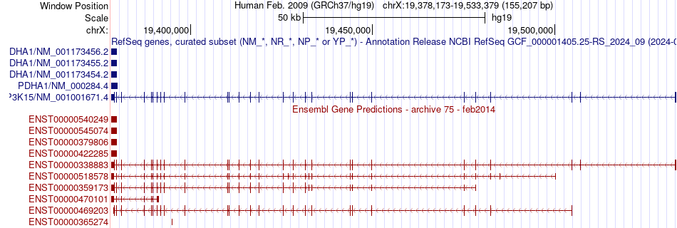 gene isoform structure of MAP3K15