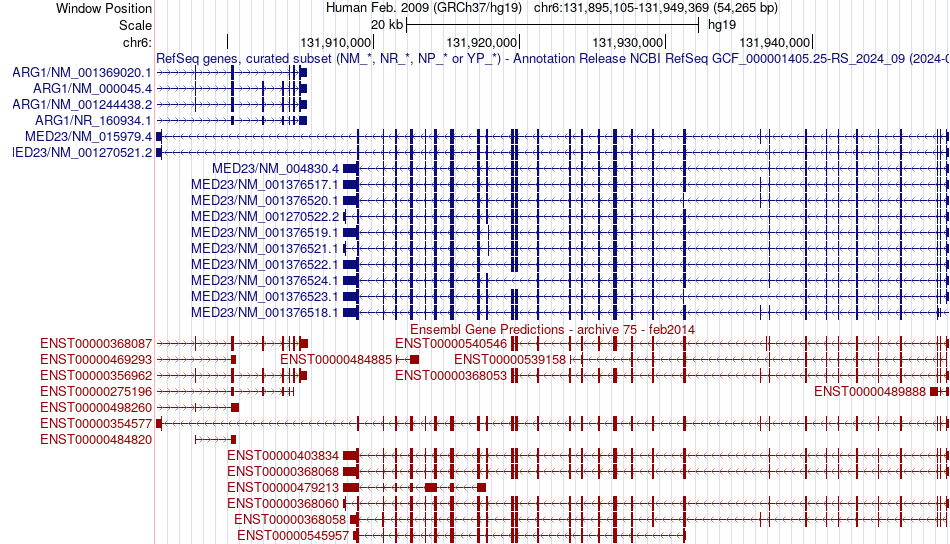 gene isoform structure of MED23