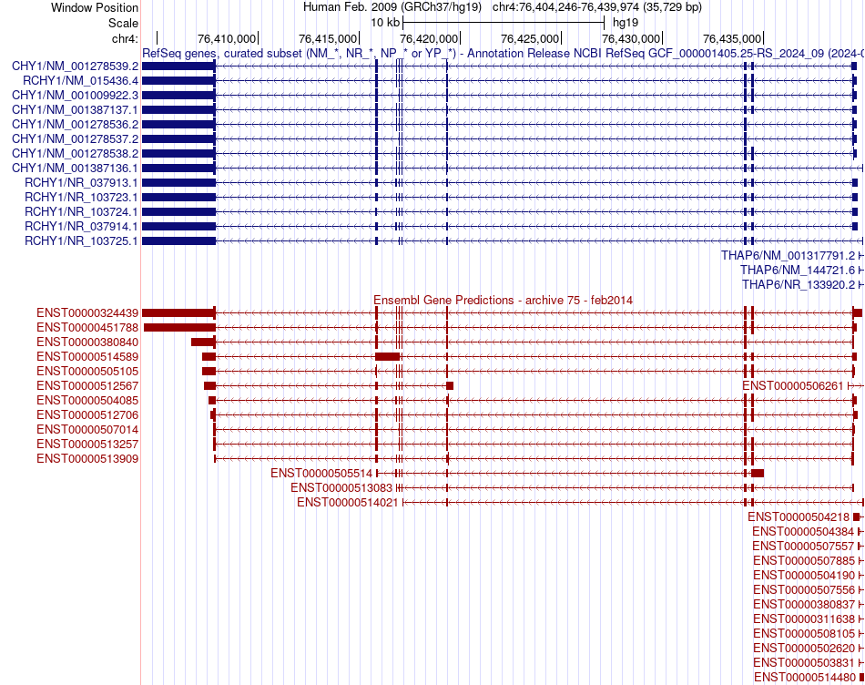 gene isoform structure of RCHY1