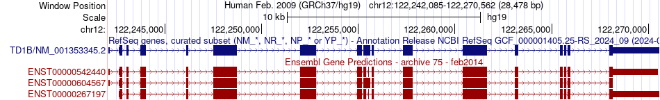 gene isoform structure of SETD1B