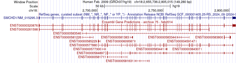 gene isoform structure of SMCHD1
