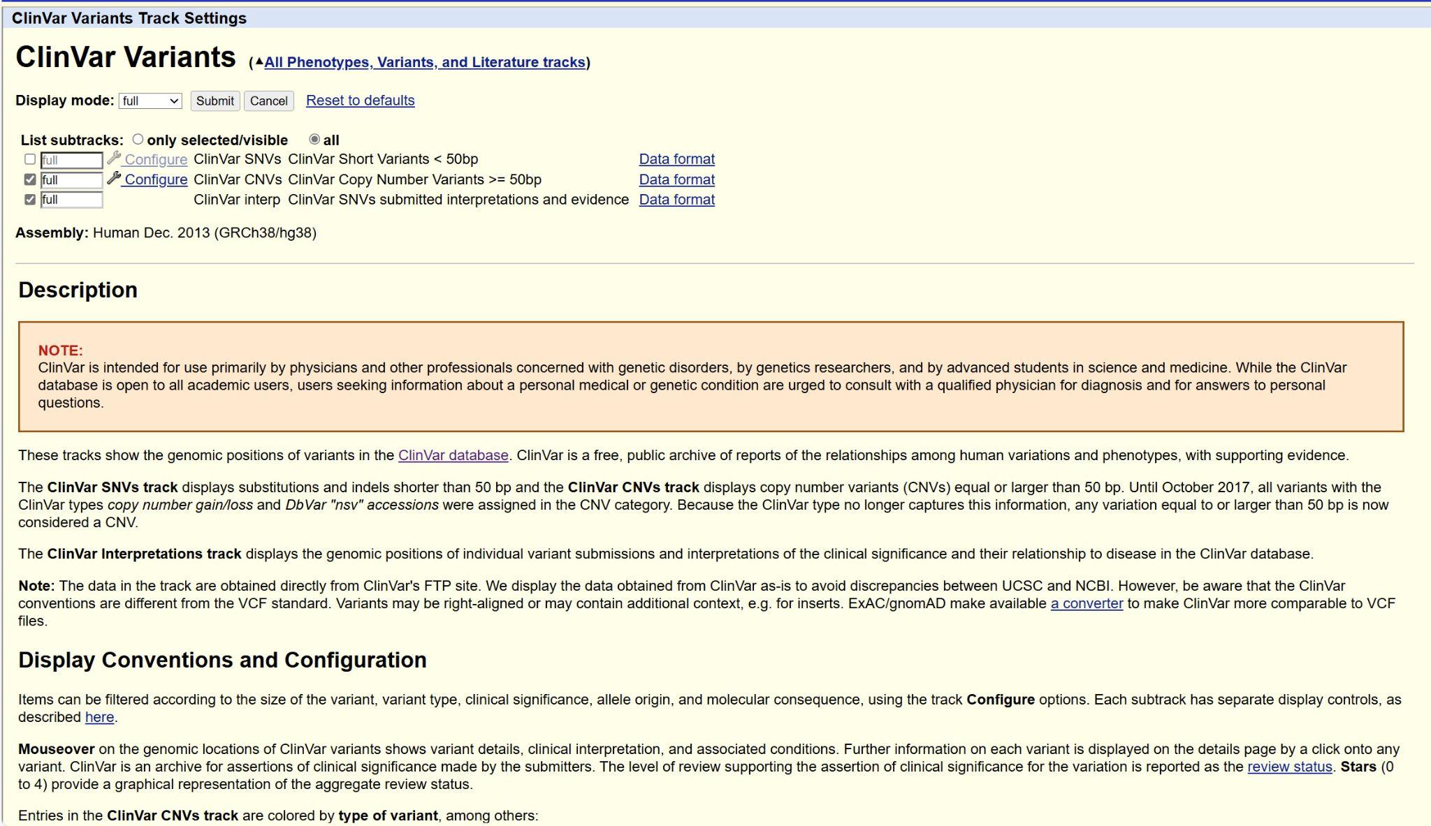 Track documentation page