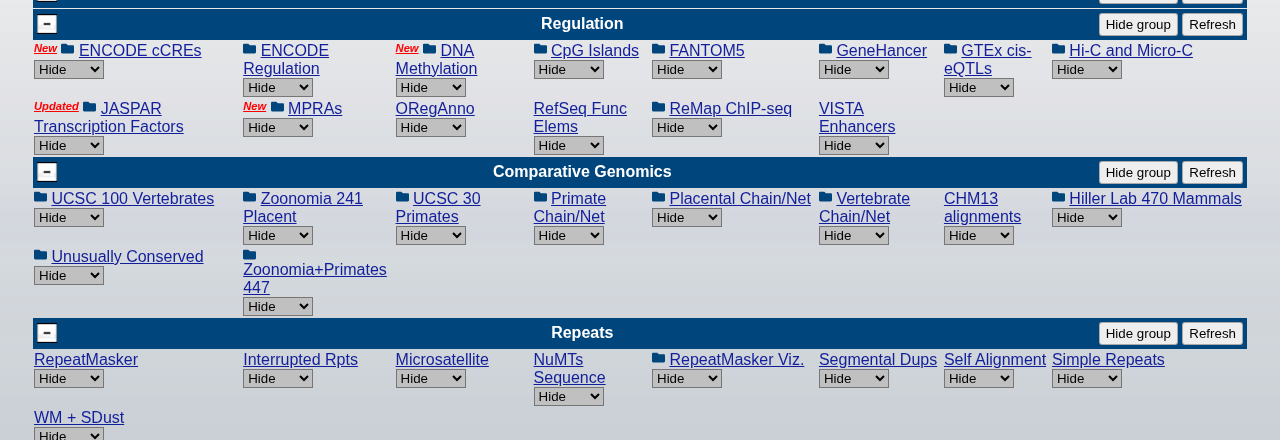 Regulation track group controls